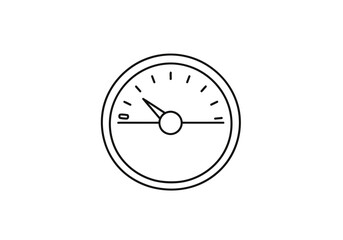 Fototapeta premium Speedometer gauge icon for dashboard and automotive applications, line style
