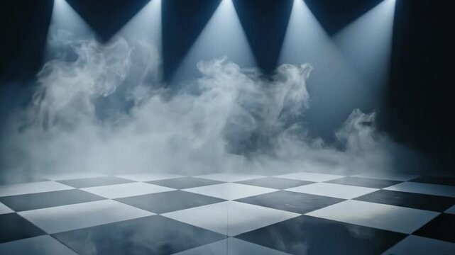 Stage Lights and Smoke - A Dramatic Performance Setting.