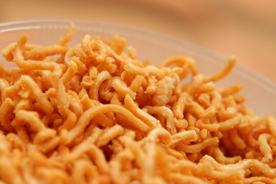 Crispy Fried Noodle Snack in Bowl