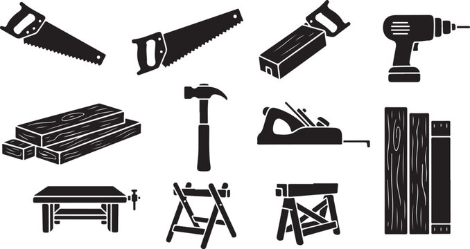 Woodworking tools and equipment for carpentry projects