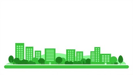 Fototapeta premium Urban Green Corridor: Green belt running through inner city route 