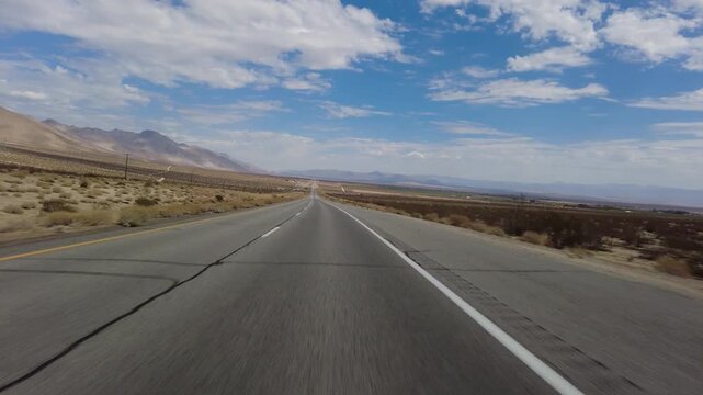 395 Scenic Byway North 2 Red Rock Canyon to Ridgecrest 19 Front View MultiCam Driving Plate Sierra Nevada Mts California