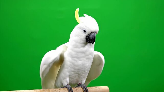 Majestic Cockatoo Perched on Branch - A Captivating Avian Portrait.
