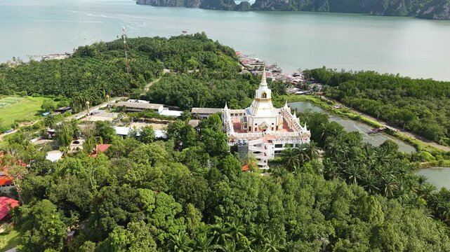 A beautiful temple on a mountain surrounded by the sea.
Ps. Public Domain
