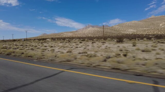 395 Scenic Byway North 2 Red Rock Canyon to Ridgecrest 19 Quarter L MultiCam Driving Plate Sierra Nevada Mts California