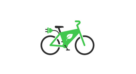 Fototapeta premium Green bicycle with black wheels.