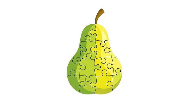 Pear Puzzle - A Fun and Engaging Fruit-Shaped Jigsaw.