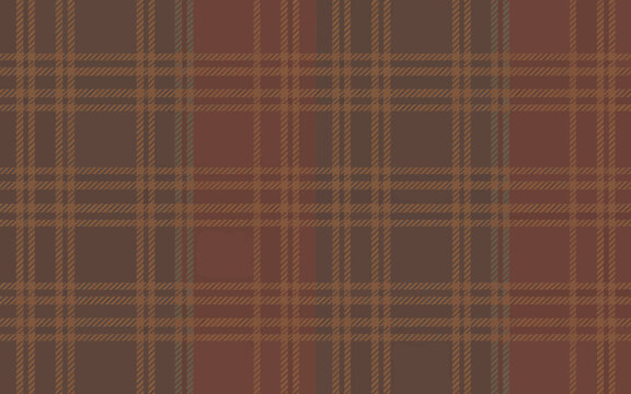 Brown and orange plaid pattern with green lines seamless texture