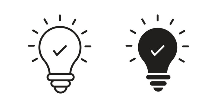 Insight icon symbol. Icon in flat style and line. Black and white