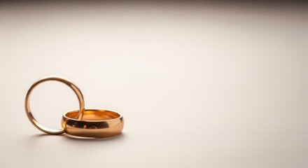 Naklejka premium Gold Wedding Ring Displayed on White Background