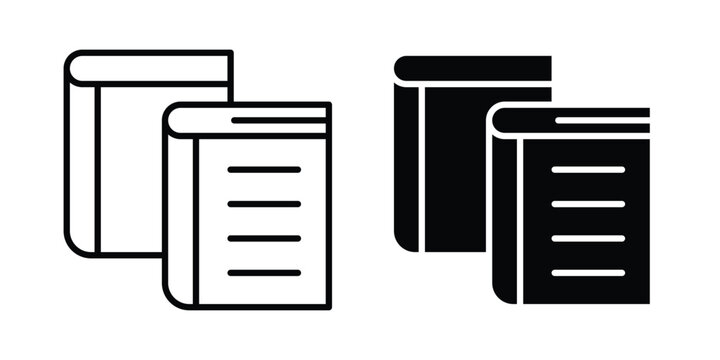 Reference data icon symbol. Icon in flat style and line. Black and white