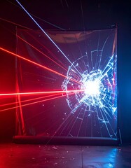 Fototapeta premium Shattered Reality - A Visual Exploration of Destruction and Light.