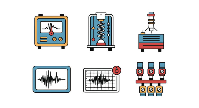 Seismometer Line art vector abstract clean shapes illustration