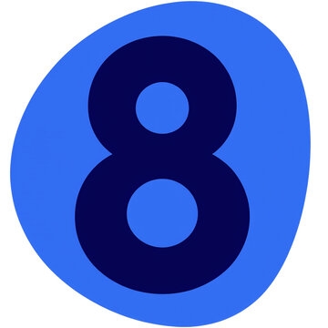 A smiling cartoon character illustration of a number on green background viewed from front, numbers 1 2 3 4 5 6 7 9 0 educational. Generative ai