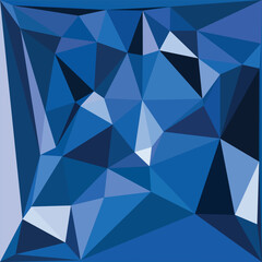 Fototapeta premium Blue geometric shapes, abstract mosaic pattern, vector background, dark blue tones