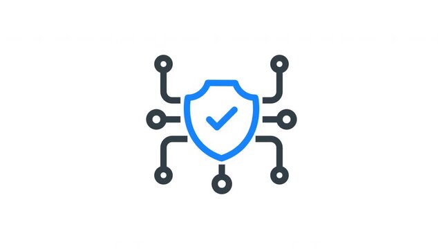 Animated security shield icon representing protection, defense, and data safety. Ideal for cybersecurity platforms, secure applications, and digital protection systems.