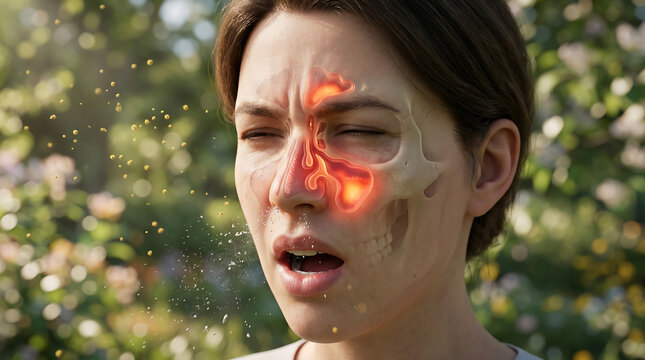 The Female Anatomy A Close-Up View of the Sinus Cavity During an Allergic Reaction