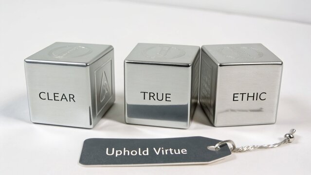 Engraved Metal Blocks with Clear, True, and Ethic Messages Promoting Integrity and Moral Values in Personal Development