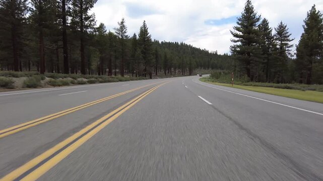 395 Scenic Byway North Mammoth Lakes Front View 11 Driving Plate Sierra Nevada Mts California