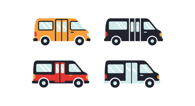 shuttle van Line art vector clean shapes illustration