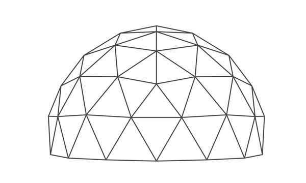 Geodesic dome structure. Abstract 3d igloo. Greenhouse construction design