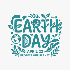 Obraz premium The flat design for the Earth Day poster focuses on simplicity, elegance, and ease of recognition