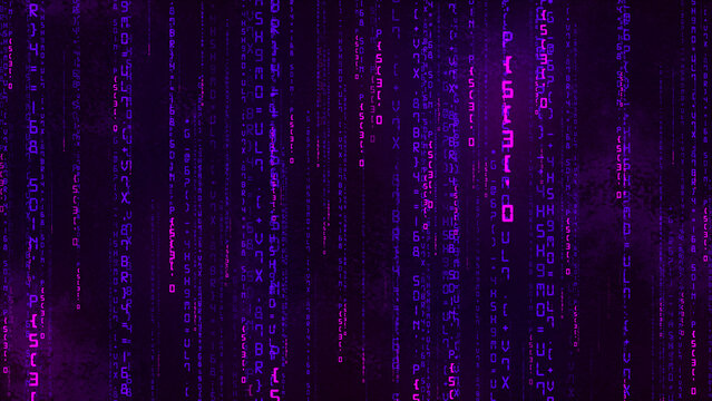 Digital background. Machine computing. Endless data analysis. Random numbers and symbols, program code numbers. Concept of digital data technology. Matrix. 3D rendering.