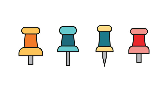 thumb tack Line art vector creative abstract design