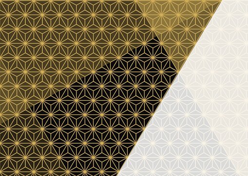 Modern Japanese Asanoha seamless pattern background in Luxury Onyx