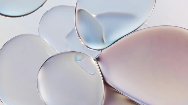 Transparent fluid bubbles in abstract style on pastel background, concept of purity and softness and clarity concept