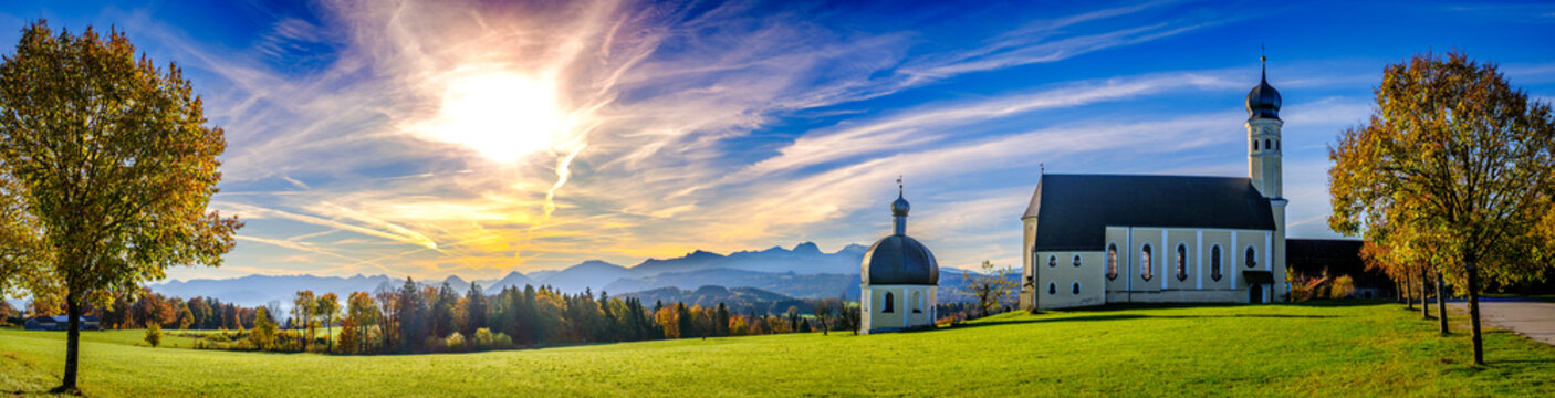 famous church in wilparting - bavaria