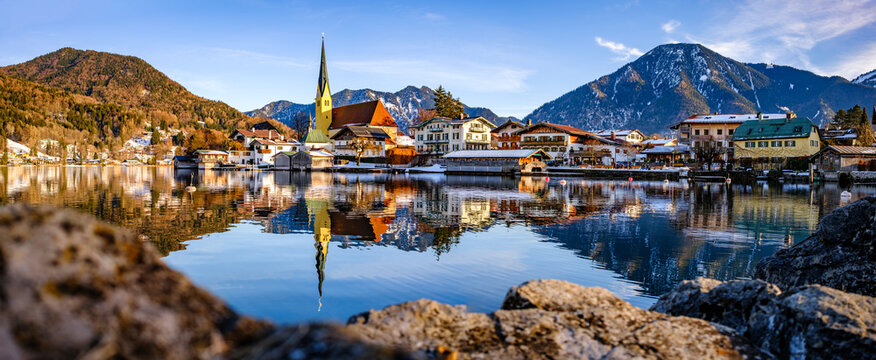 famous landscape at the tegernsee lake - bavaria