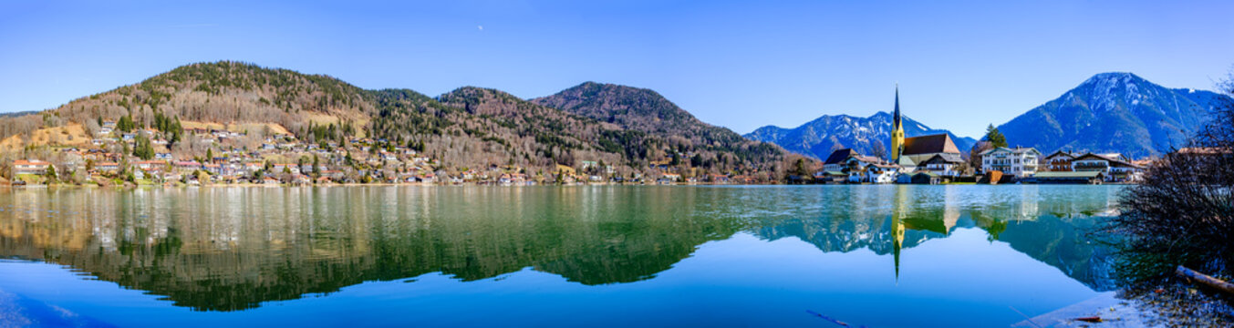 famous landscape at the tegernsee lake - bavaria
