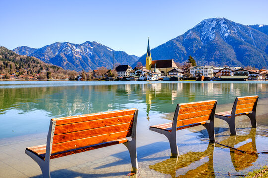 famous landscape at the tegernsee lake - bavaria