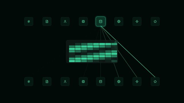 Abstract visualization of vector data embeddings and complex information processing within an interconnected digital network structure