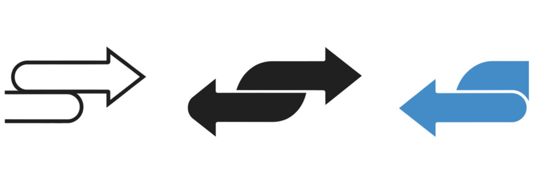 Vector icons showing bidirectional arrows, representing exchange, connection, and reciprocal movement.