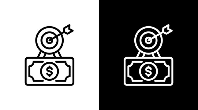 Financial Goal White Icon Set Design