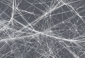 Obraz premium Abstract background of complex network and connections on gray