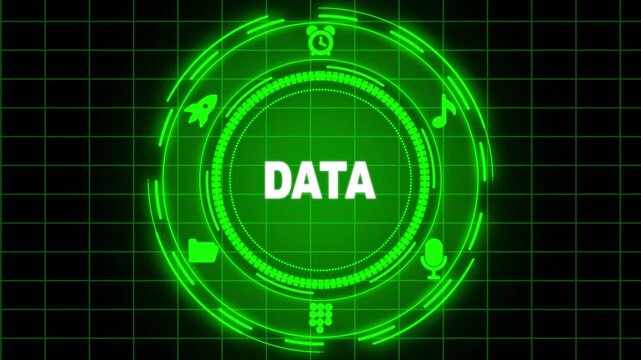 Futuristic business data  workflow visualization with connected digital UI system, digital transformation concept with smart data system and futuristic interface