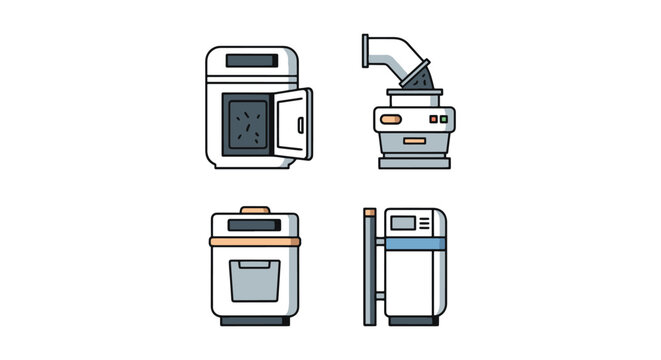 Trash Compactor Line art abstract decorative illustration vector