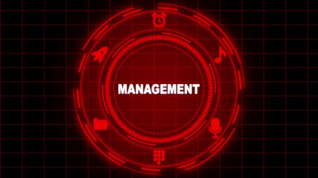 Interactive smart management interface animation for business management flow and technology concept.