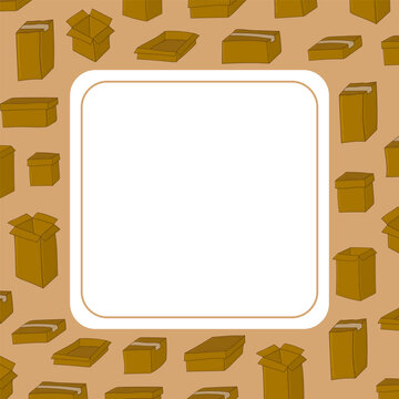 frame of cardboard, delivery box frame background