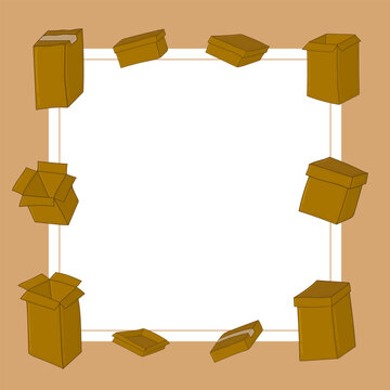 frame of cardboard, delivery box frame background