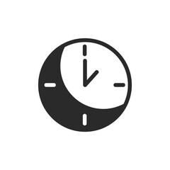 Sleep cycle icon with clock and day night concept in minimal style. Represents circadian rhythm, insomnia, sleep disturbance, sleep disorder, bedtime routine, biological clock and rest balance. Suitab