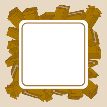 frame of cardboard, delivery box frame background