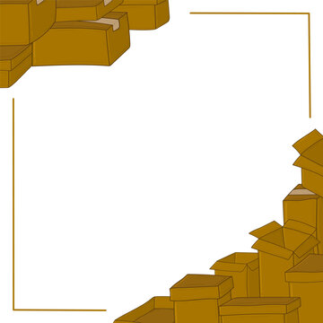 frame of cardboard, delivery box frame background