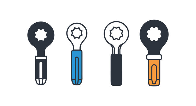 Torx Key Line art vector set modern abstract minimal illustration