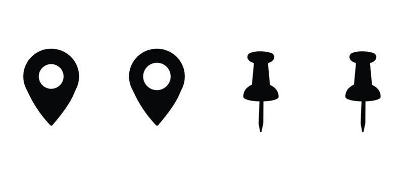 Location & Map Pin Icon Set &ndash; GPS, Place Marker, Navigation & Position Vector