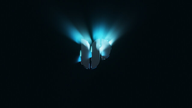 Volumetric Light Logo Reveal with 4 Color Dynamic Gradient and Neon Outline