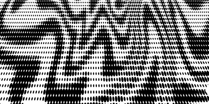 Background with irregular, chaotic dots, points, circle. Abstract monochrome pattern. Black and white color.